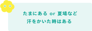 たまにある or 夏場など汗をかいた時はある 