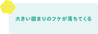 大きい固まりのフケが落ちてくる 