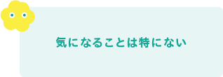 気になることは特にない